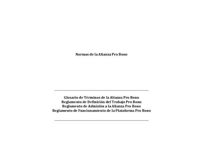 Normas de la Alianza Pro Bono