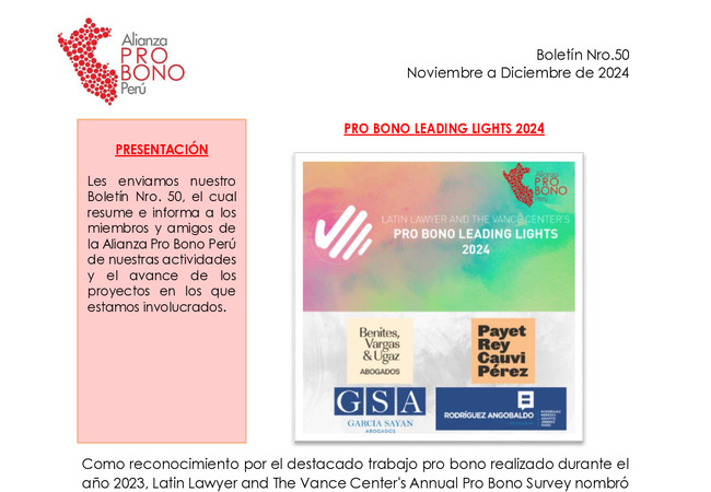 Pro Bono - Boletín N° 50