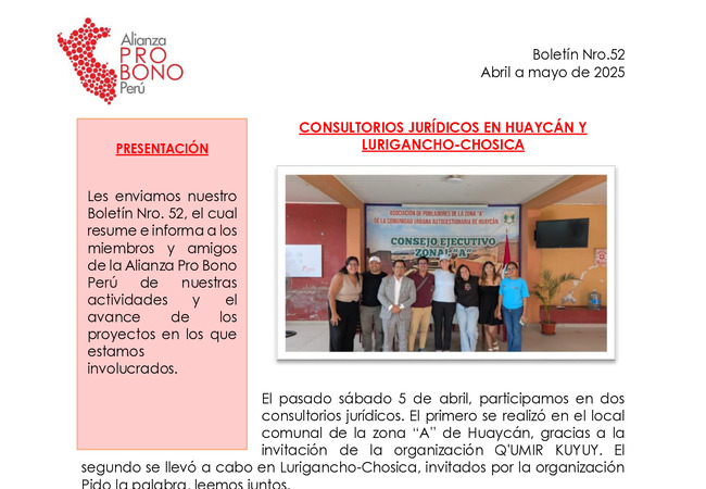 Pro-Bono - Boletín N° 52
